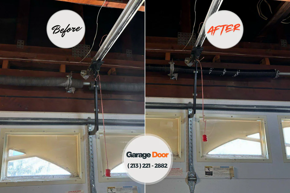 Before and after: garage door repair North Lewisburg, OH